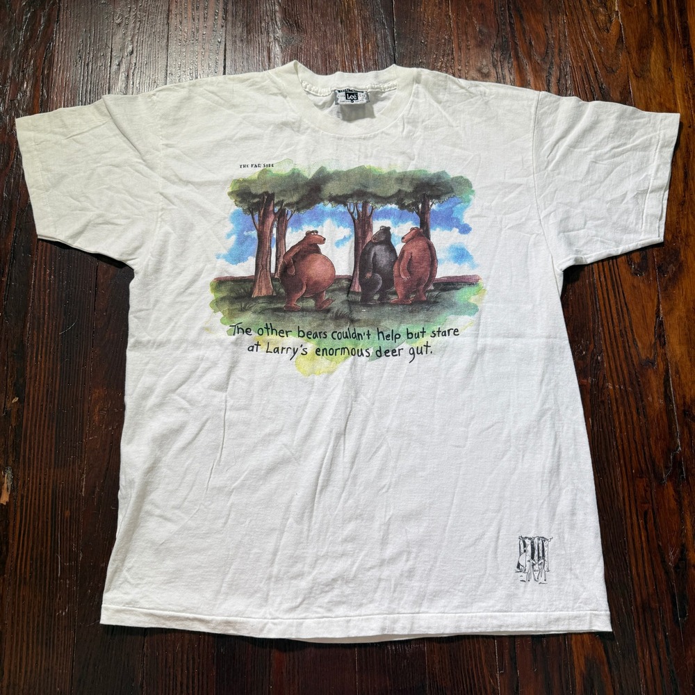 Vintage‎ Far Side Shirt Mens XL Lee 90s Comics Cartoons Deer Gut Single Stitch